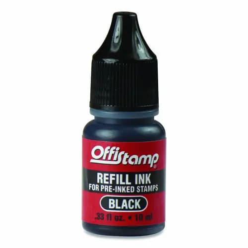 Offistamp® Refill Ink for Pre-Inked Stamps, Black, 0.33 oz