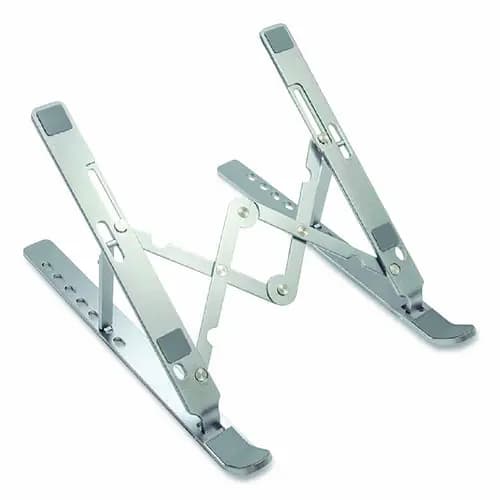 OTM Essentials™ Portable Laptop Riser Stand, Silver, Adjustable Height 2.5" to 5.5", 11.85" Wide