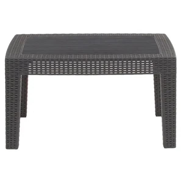 Outdoor Coffee Table – Faux Rattan – Dark Gray