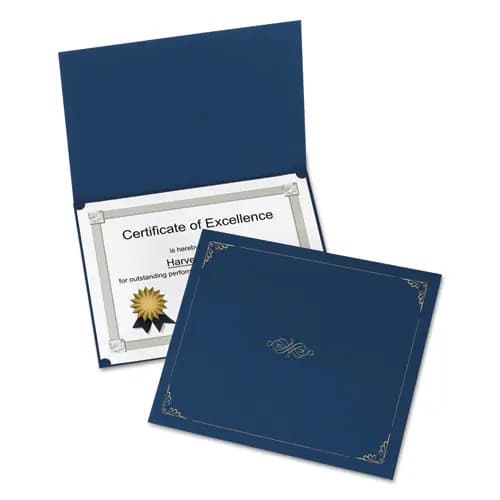 Oxford™ Certificate Holder, Dark Blue, 5/Pack
