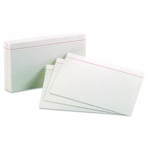 Oxford™ Ruled Index Cards, 5 x 8, White, 100/Pack