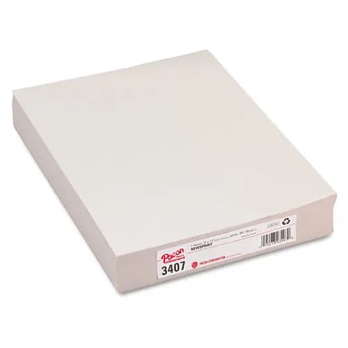 Pacon® White Newsprint, 30 lb Weight, 9 x 12, White, 500 Sheets