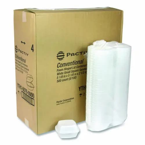 Pactiv Evergreen Conventional Foam Hinged Lid Container