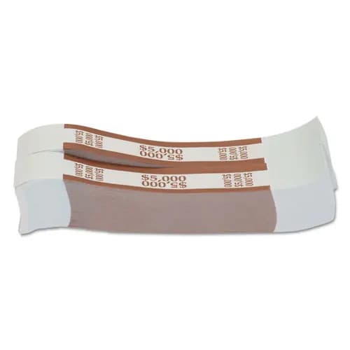 Pap-R Products Currency Straps, Brown, $5,000 in $50 Bills, 1000 Bands/Pack