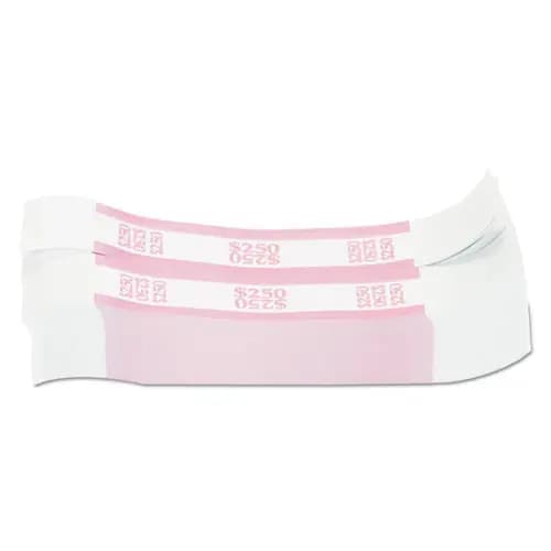 Pap-R Products Currency Straps, Pink, $250 in Dollar Bills, 1000 Bands/Pack
