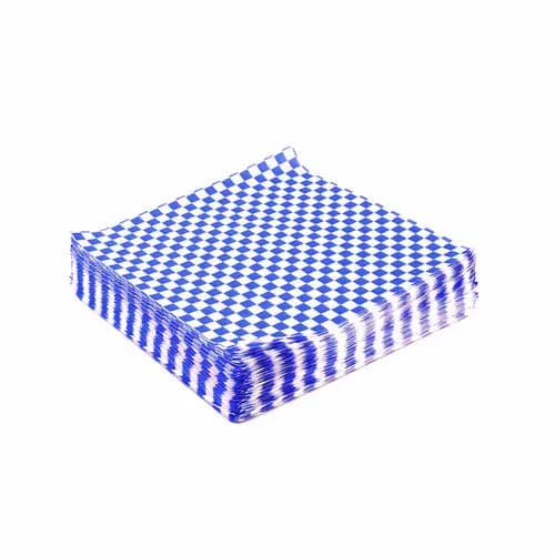Paterson Grease-Resistant Food Wrap, Blue Check, 5,000/Carton