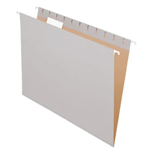 Pendaflex® Colored Hanging Folders, Letter Size, 1/5-Cut Tabs, Gray, 25/Box