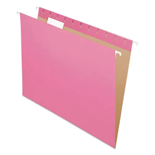 Pendaflex® Colored Hanging Folders, Letter Size, 1/5-Cut Tabs, Pink, 25/Box