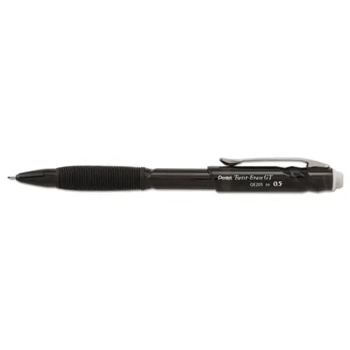 Pentel® Twist-Erase GT Mechanical Pencil, 0.5 mm, HB #2, Black Lead, Black Barrel