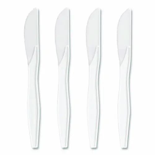 Perk™ Mediumweight Plastic Cutlery, Knife, White, 1,000/Pack