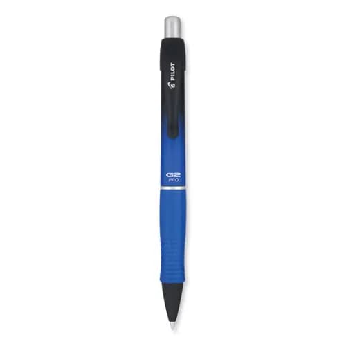 Pilot® G2 Pro Gel Pen, Retractable, Fine 0.7 mm, Black Ink, Blue Barrel