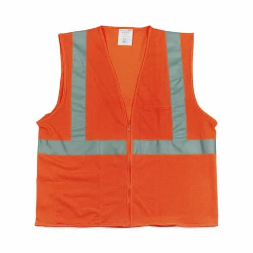 PIP Zipper Safety Vest, X-Large, Hi-Viz Orange