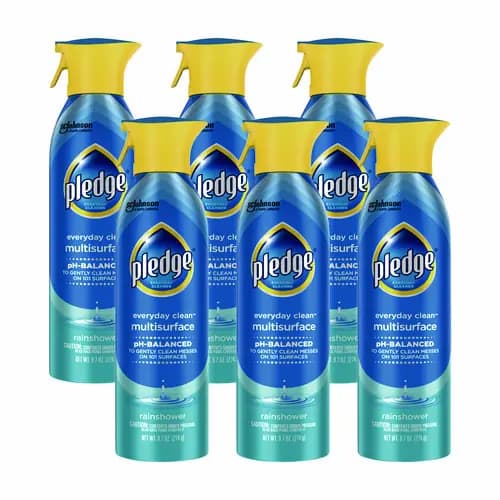 Pledge® Multi-Surface Everyday, Rainshower, 9.7 oz Aerosol Spray, 6/Carton