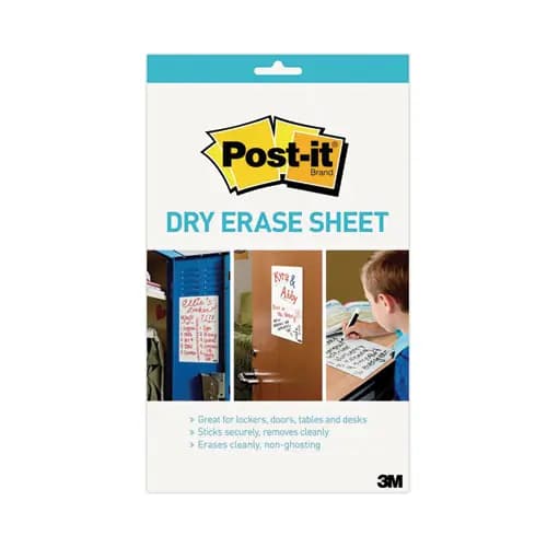 Post-it® Dry Erase Sheets, Laminate Film Surface, White, 3/Pack