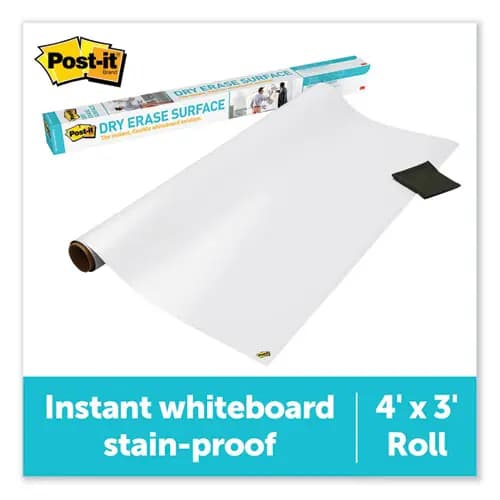 Post-it® Dry Erase Surface, Laminate Film, 48" x 36", White