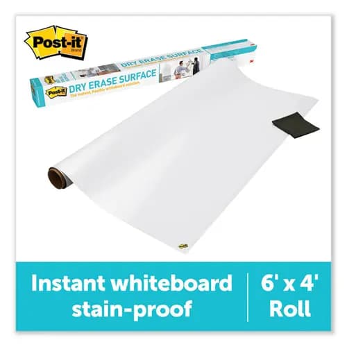 Post-it® Dry Erase Surface, Laminate Film, 72" x 48", White