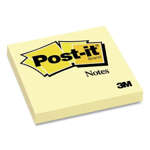 Post-it® Notes Original Pads, Canary Yellow, 3" x 3", 100 Sheets/Pad