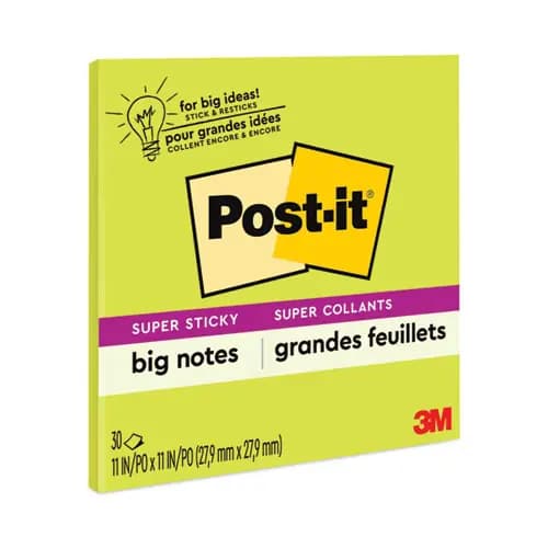 Post-it® Notes Super Sticky Big Notes, Green, 30 Sheets
