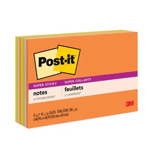 Post-it® Notes Super Sticky Meeting Notes in Energy Boost Colors