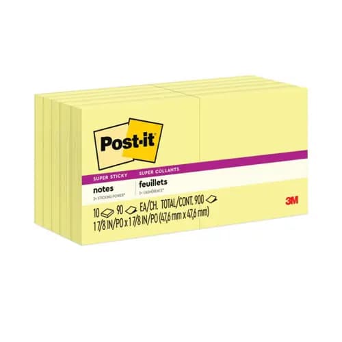 Post-it® Notes Super Sticky Pads in Canary Yellow