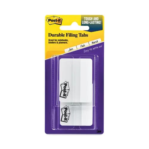 Post-it® Tabs Lined Tabs, 1/5-Cut, White, 2" Wide, 50/Pack