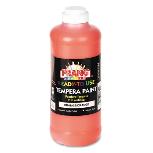 Prang® Ready-to-Use Tempera Paint, Orange, 16 oz Dispenser-Cap Bottle