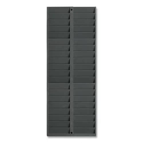 Pyramid Technologies Time Card Rack, 40 Pockets, Plastic, Light Gray