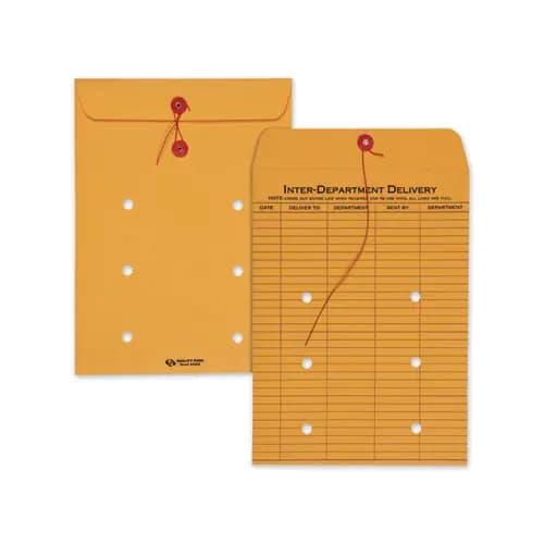 Quality Park™ Brown Kraft String & Button Interoffice Envelope