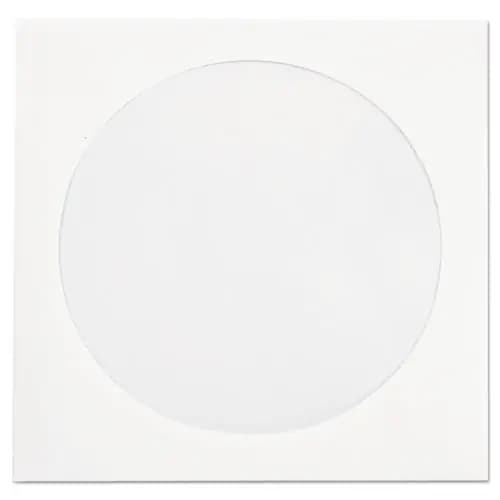 Quality Park™ CD/DVD Sleeves, 1 Disc Capacity, White, 250/Box