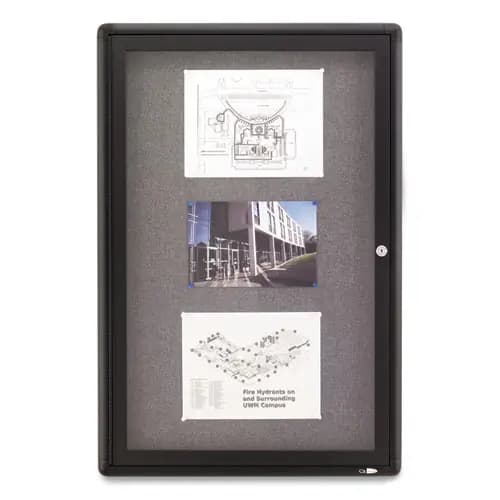 Quartet® Enclosed Indoor Fabric Bulletin Board with Hinged Doors