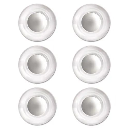 Quartet® Glass Magnets, Circles, Large, 0.45" Diameter, Clear, 6/Pack