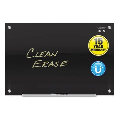 Quartet® Infinity Magnetic Glass Marker Board, 36" x 24", Black Surface