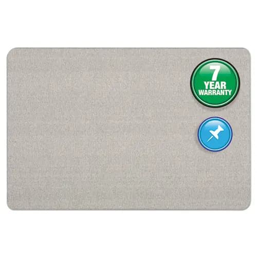 Quartet® Oval Office Fabric Bulletin Board, Gray, 36" x 24"
