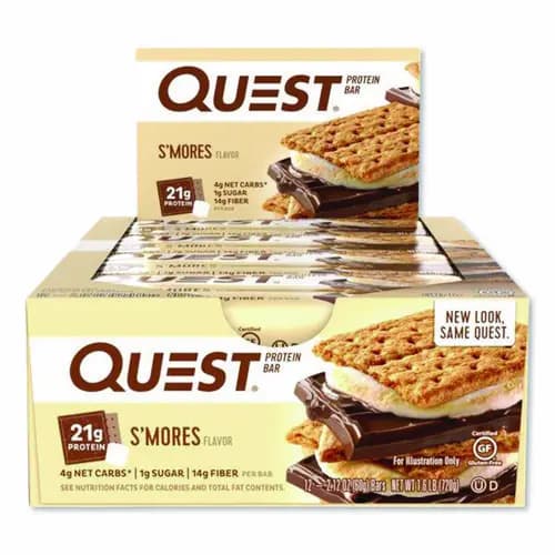 Quest® Protein Bars, S'mores Flavor, 2.12 oz, 12 Bars/Box