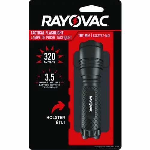 Rayovac® LED Aluminum Flashlight, 3 AAA Batteries (Included), Black
