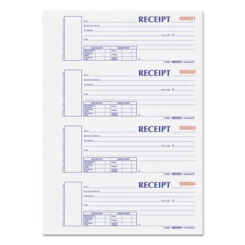 Rediform® Durable Hardcover Numbered Money Receipt Book