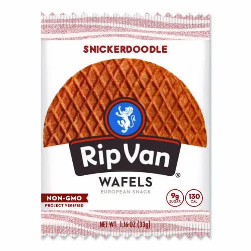Rip Van® Wafels - Single Serve, Snickerdoodle, 1.16 oz Pack, 12/Box