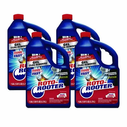 ROTO-ROOTER® Gel Clog Remover, 1 gal Bottle, 4/Carton