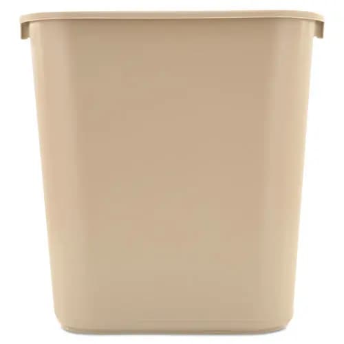 Rubbermaid® Commercial Deskside Plastic Wastebasket, 7 gal, Beige