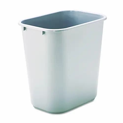 Rubbermaid® Commercial Deskside Plastic Wastebasket, 7 gal, Plastic, Gray