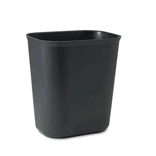 Rubbermaid® Commercial Fiberglass Wastebasket, Black, 3.5 Gal, Fiberglass