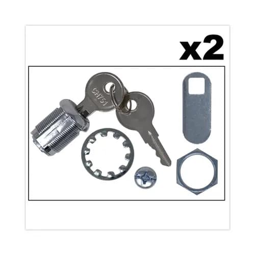 Rubbermaid® Commercial Replacement Lock and Keys for Cleaning Carts, Silver