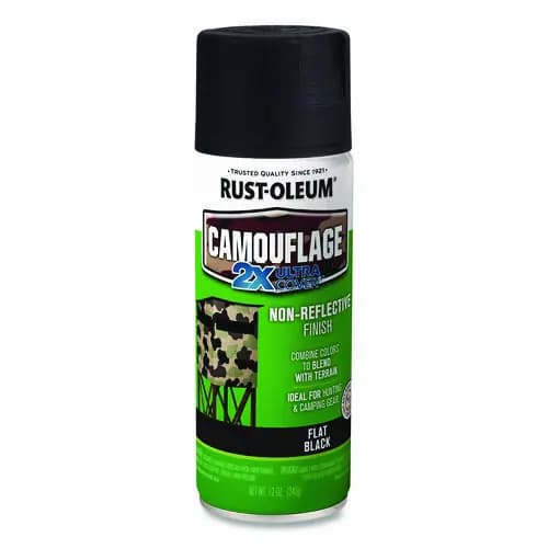 Rust-Oleum® Camouflage Spray Paint, Flat Black, 12 oz Aerosol Can
