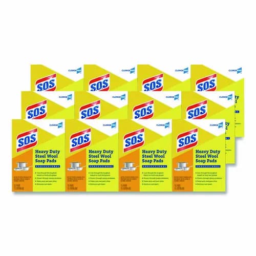 S.O.S.® Steel Wool Soap Pads, 15 Pads/Box, 12 Boxes/Carton
