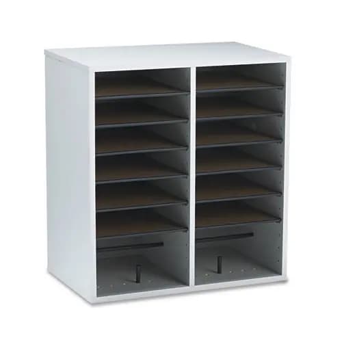 Safco® Adjustable Compartment Wood Literature Organizers
