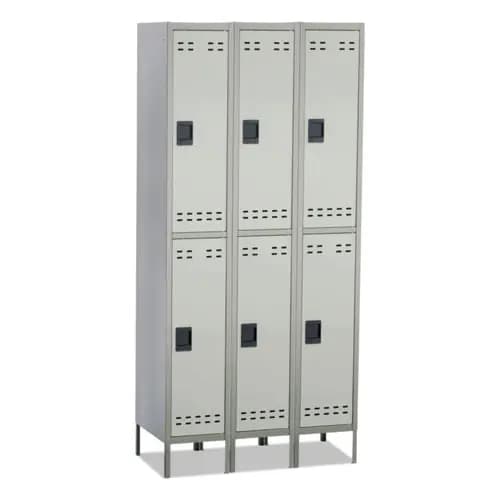 Safco® Double-Tier, Three-Column Locker, Two-Tone Gray