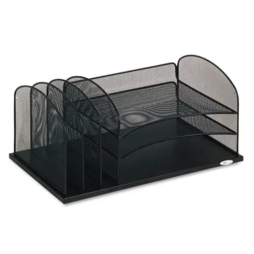 Safco® Onyx™ Desk Organizer with Three Horizontal and Three Upright Sections