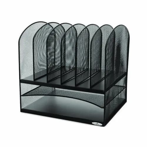Safco® Onyx™ Mesh Desk Organizer With Two Horizontal/Six Upright Sections