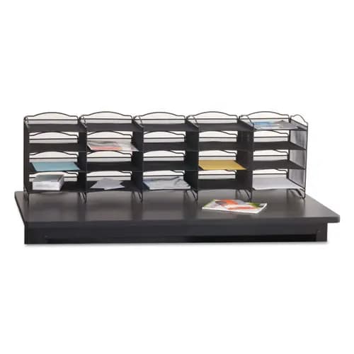 Safco® Onyx Mesh Literature Sorter, 20 Compartments, Black