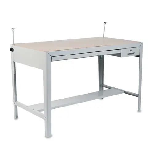 Safco® Precision Four-Post Drafting Table Base, Gray, 56.5" W x 30.5" D x 35.5" H